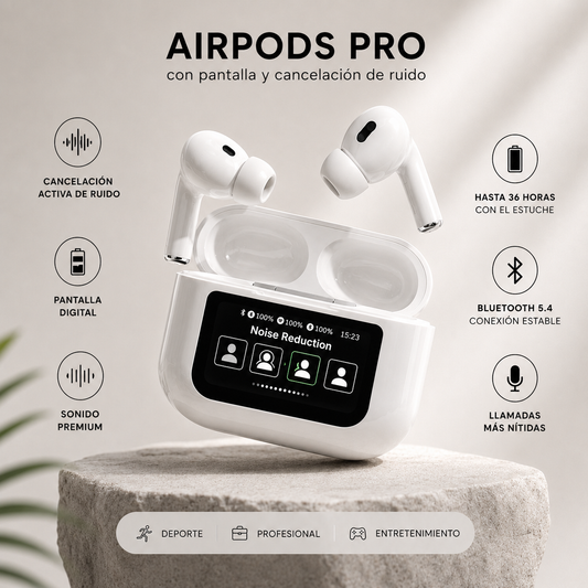 Airpods PRO con pantalla y Cancelación de Ruido